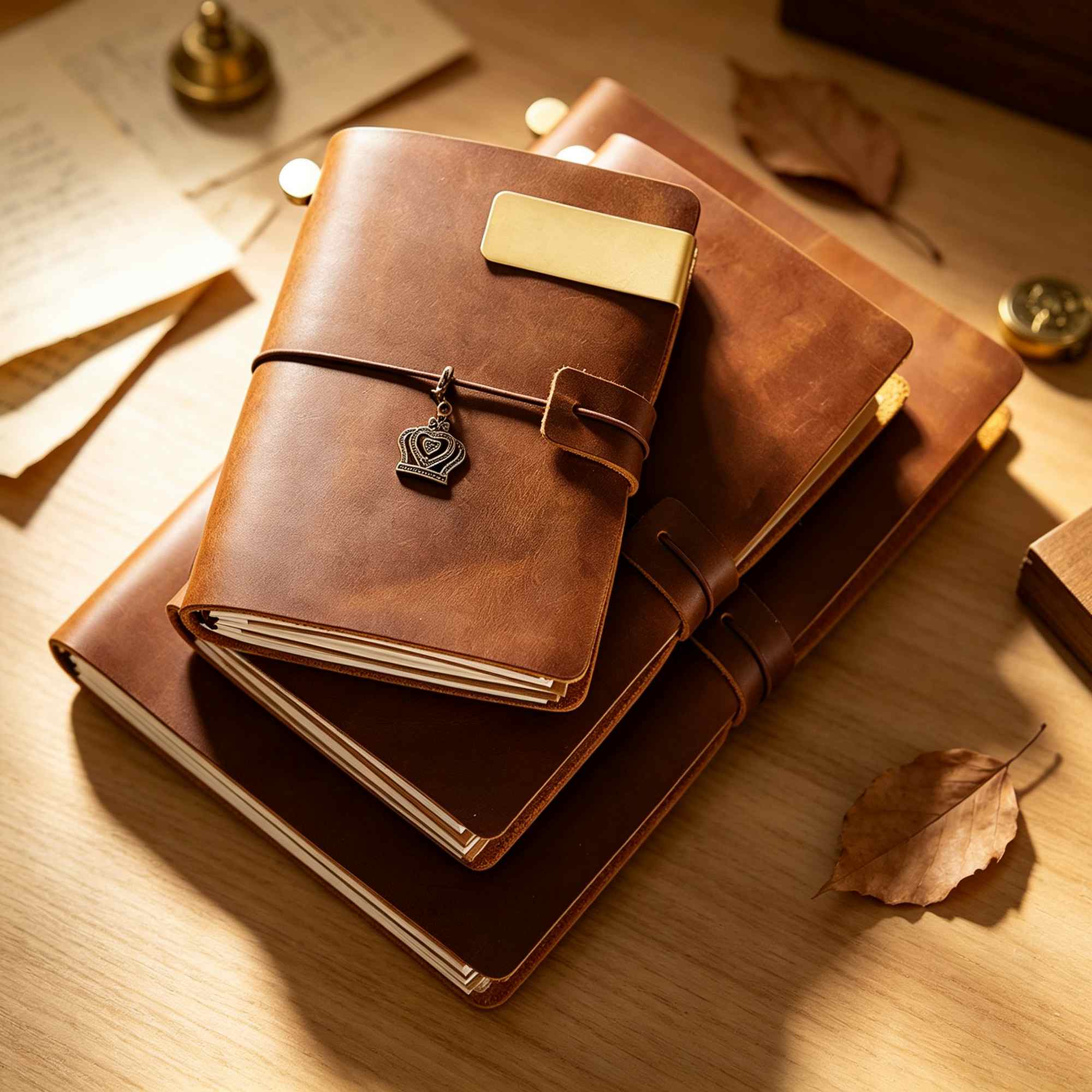 Vintage Leather Journal Notebook - Crazy Horse lederen reisdagboek, navulbaar dagboek,