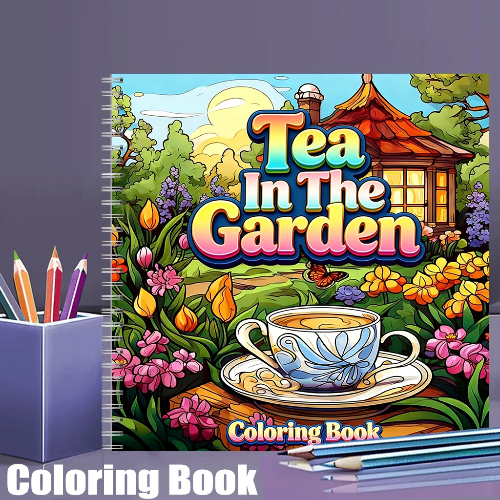 Adult Coloring Book Stress Relief - Tea In The Gardens kleurboek voor