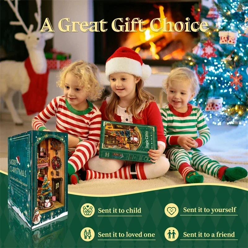 Kerstmis DIY houten boekenhoek - Diy Wooden Book Nook Kit Shelf Insert recensie en prijs